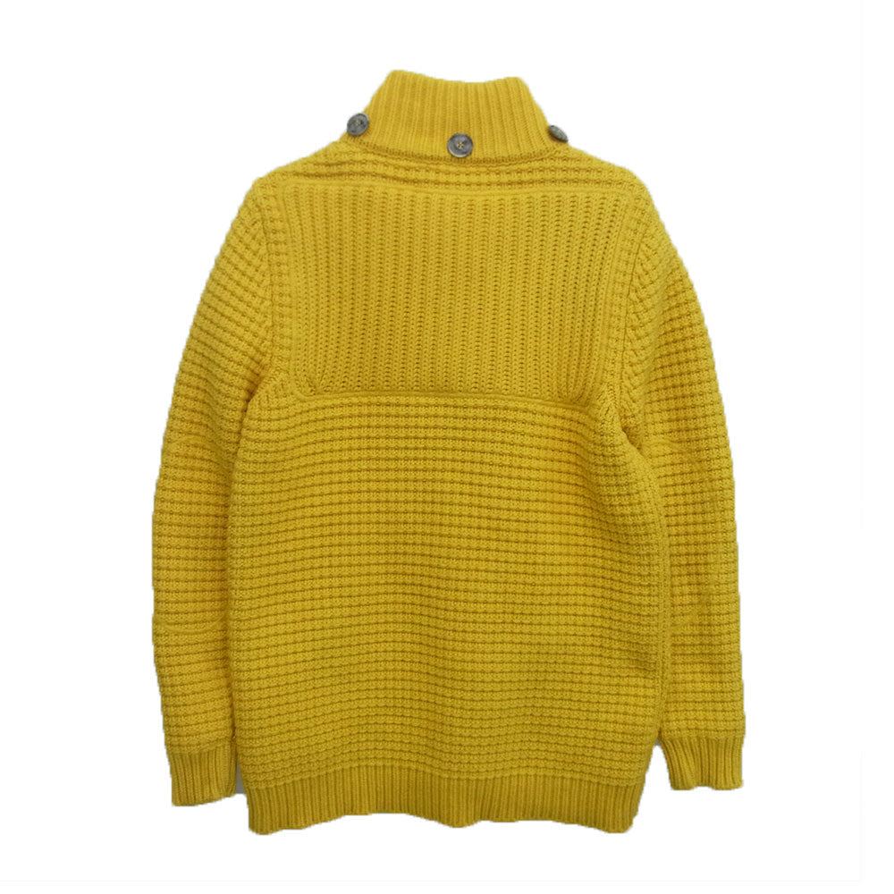 バーク 001316178-0006 ウール ワッフル ニット ダッフル コート イエロー系 S【中古】