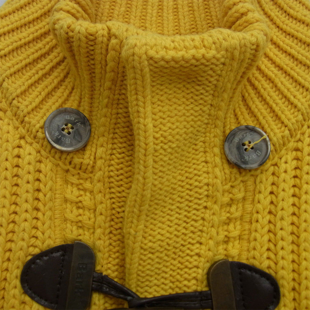 バーク 001316178-0006 ウール ワッフル ニット ダッフル コート イエロー系 S【中古】