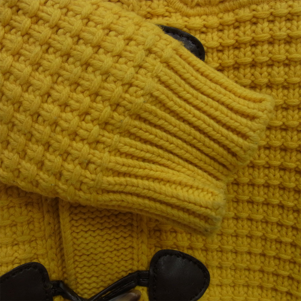 バーク 001316178-0006 ウール ワッフル ニット ダッフル コート イエロー系 S【中古】