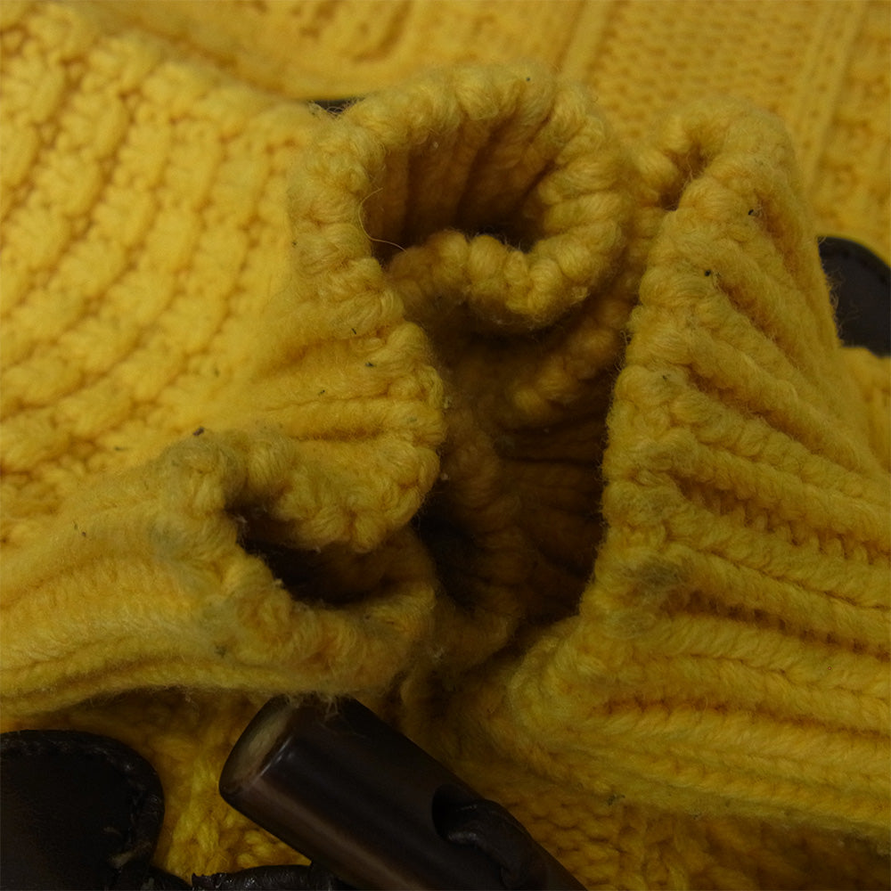 バーク 001316178-0006 ウール ワッフル ニット ダッフル コート イエロー系 S【中古】