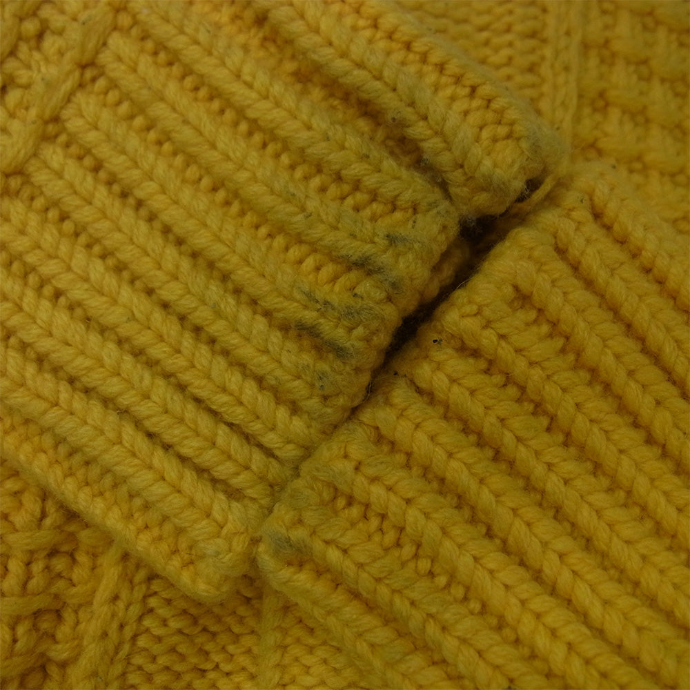 バーク 001316178-0006 ウール ワッフル ニット ダッフル コート イエロー系 S【中古】