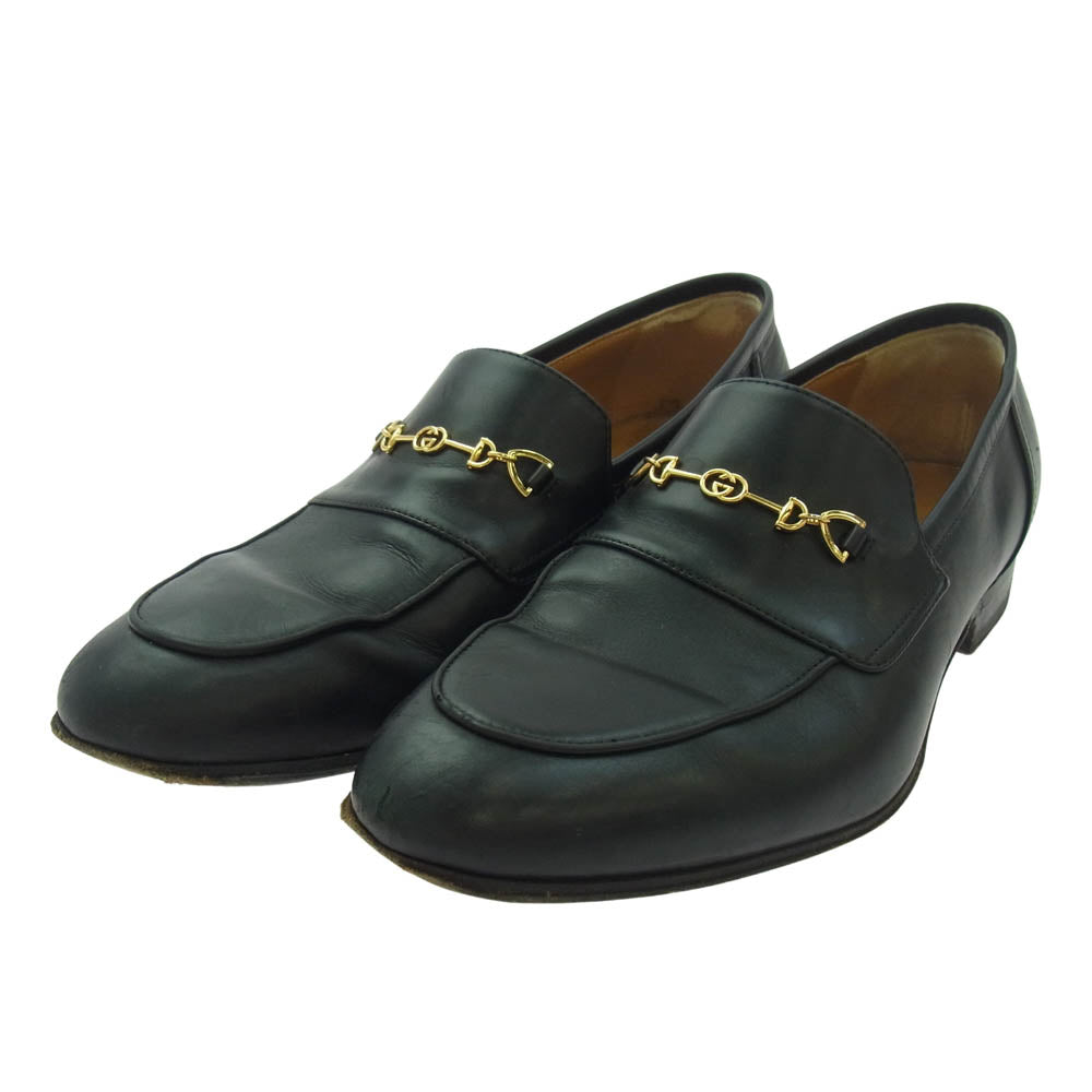GUCCI グッチ 669816 ホースビット ローファー レザー シューズ ブラック系 5.5【中古】