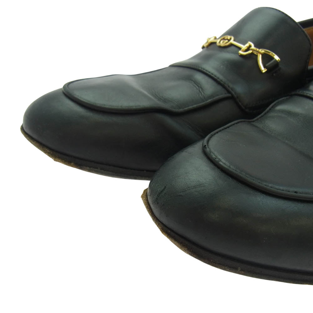 GUCCI グッチ 669816 ホースビット ローファー レザー シューズ ブラック系 5.5【中古】