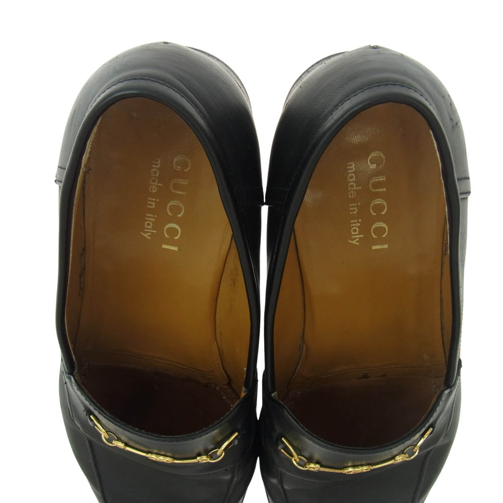 GUCCI グッチ 669816 ホースビット ローファー レザー シューズ ブラック系 5.5【中古】