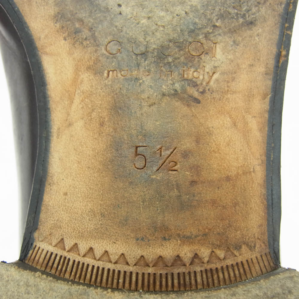 GUCCI グッチ 669816 ホースビット ローファー レザー シューズ ブラック系 5.5【中古】