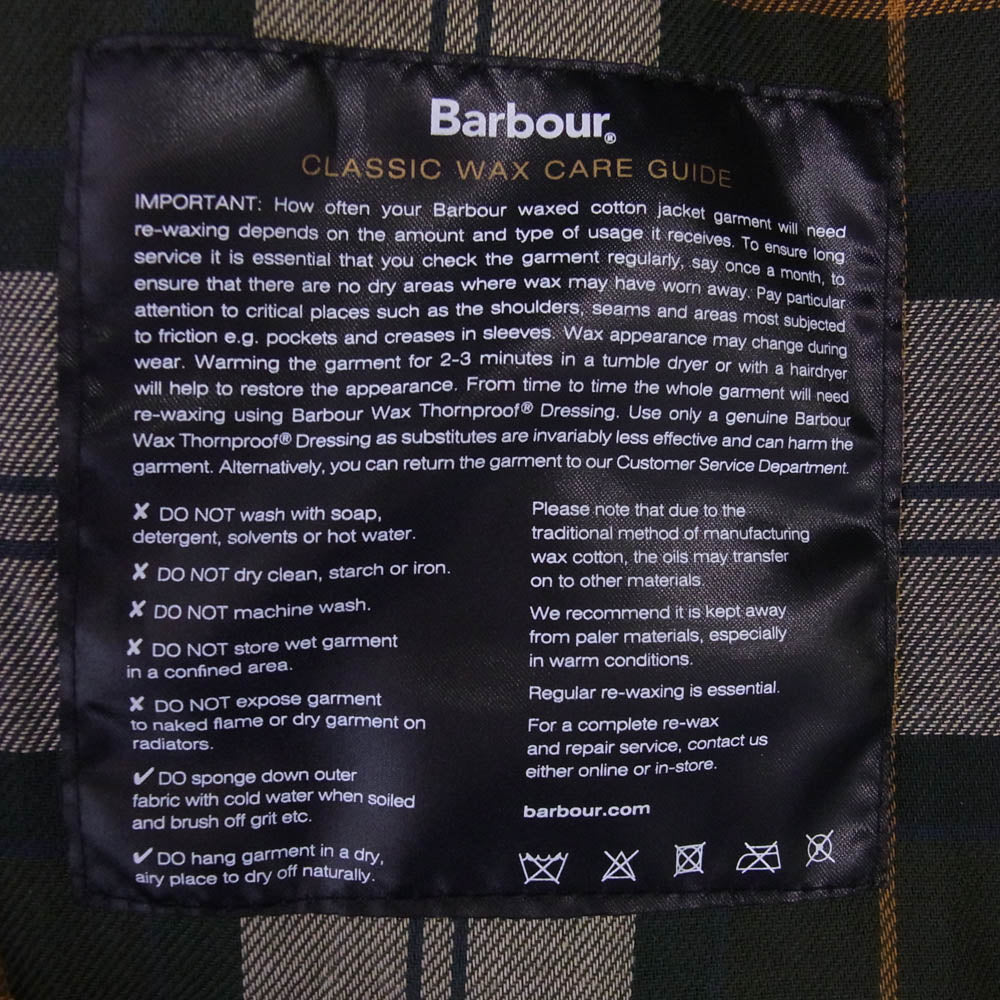 Barbour バブアー 232MWX1678 TRANSPORT WAX 2ワラント トランスポート ワックス オイルドジャケット カーキ系 ダークブラウン系 36【中古】