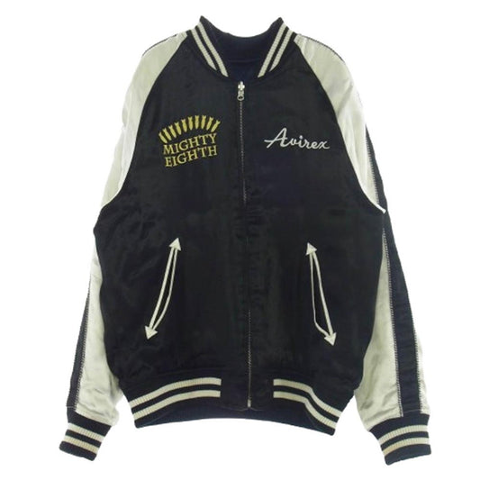AVIREX アヴィレックス 6152222 MIGHTY EIGHTH リバーシブル スカジャン ジャケット ブラック系 ネイビー系 L【中古】