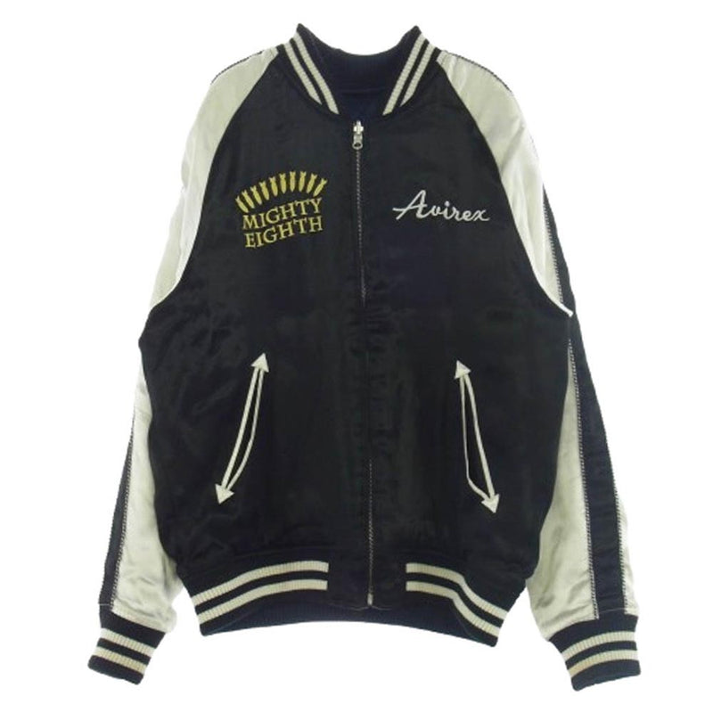 AVIREX アヴィレックス 6152222 MIGHTY EIGHTH リバーシブル スカジャン ジャケット ブラック系 ネイビー系 L【中古】