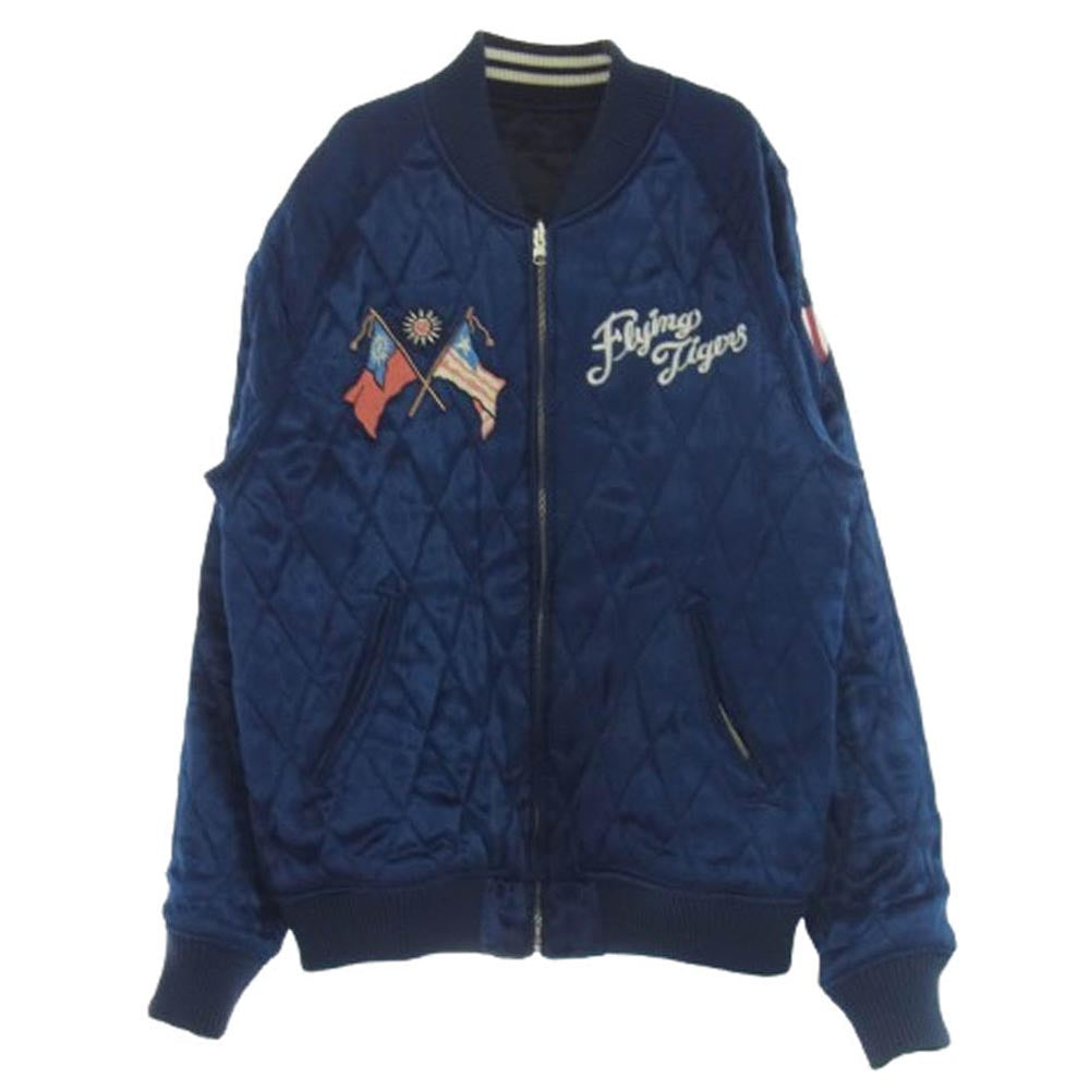 AVIREX アヴィレックス 6152222 MIGHTY EIGHTH リバーシブル スカジャン ジャケット ブラック系 ネイビー系 L【中古】