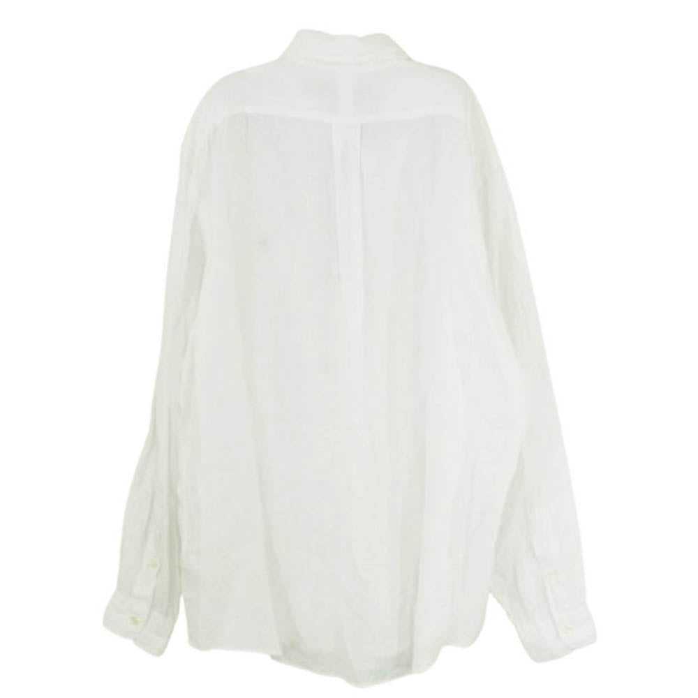 RALPH LAUREN ラルフローレン CLASSIC FIT BD クラシックフィット リネン ボタンダウン シャツ ホワイト系 L【中古】