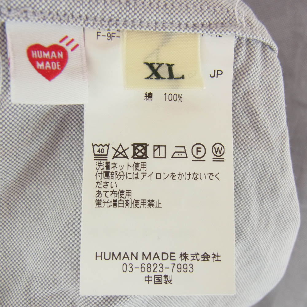 HUMAN MADE ヒューマンメイド HM28SH006 Oxford BD Shirt オックスフォード ボタンダウン シャツ ライトブルー系 XL【中古】
