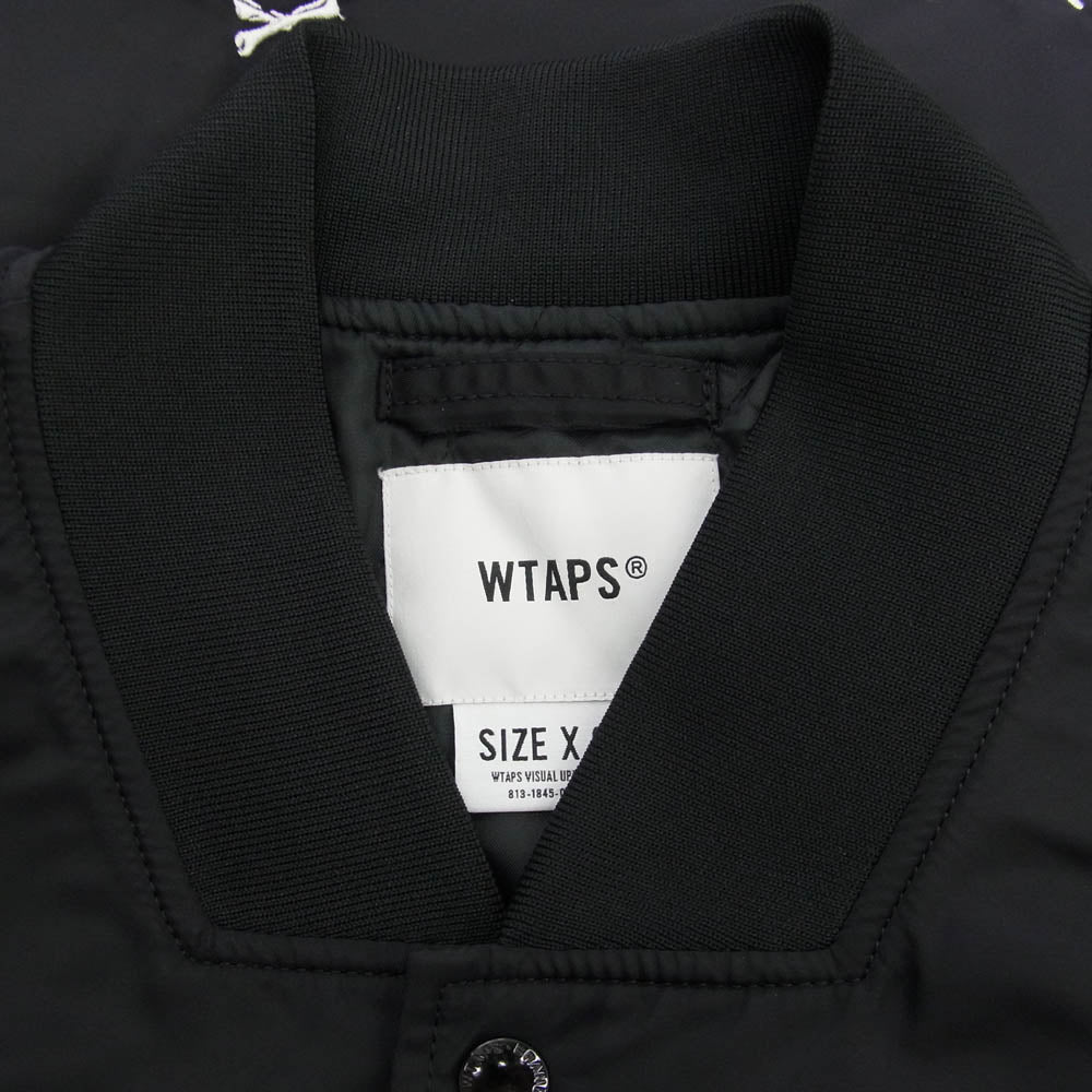 WTAPS ダブルタップス 22SS 221TQDT-JKM01 TEAM / JACKET / NYLON . TWILL . TEXTILE クロスボーン ナイロンツイル テキスタイル チーム ジャケット ブラック系 04【中古】