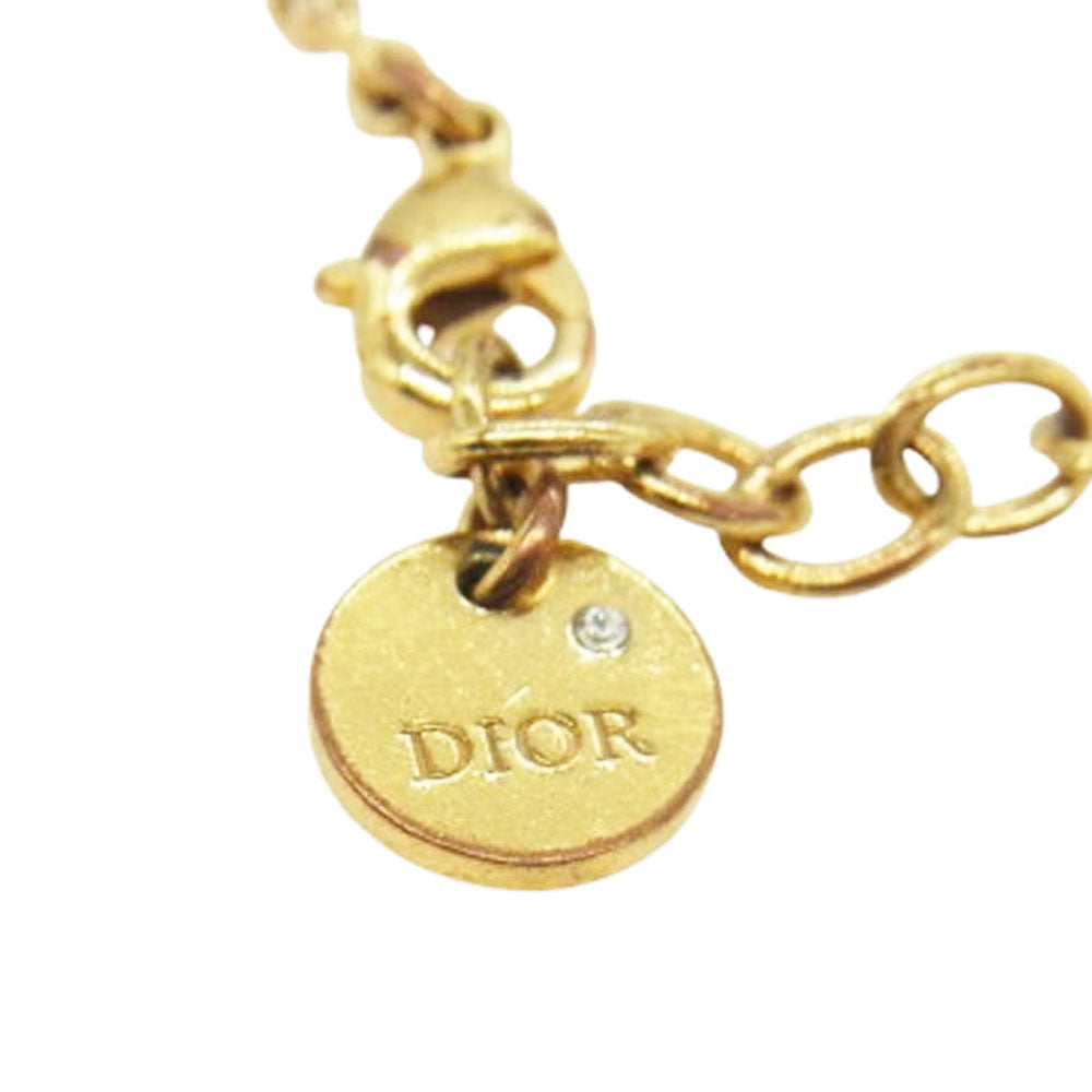 Christian Dior クリスチャンディオール PETIT プチ CDアイコン レジンパール ブレスレット ゴールド系【中古】