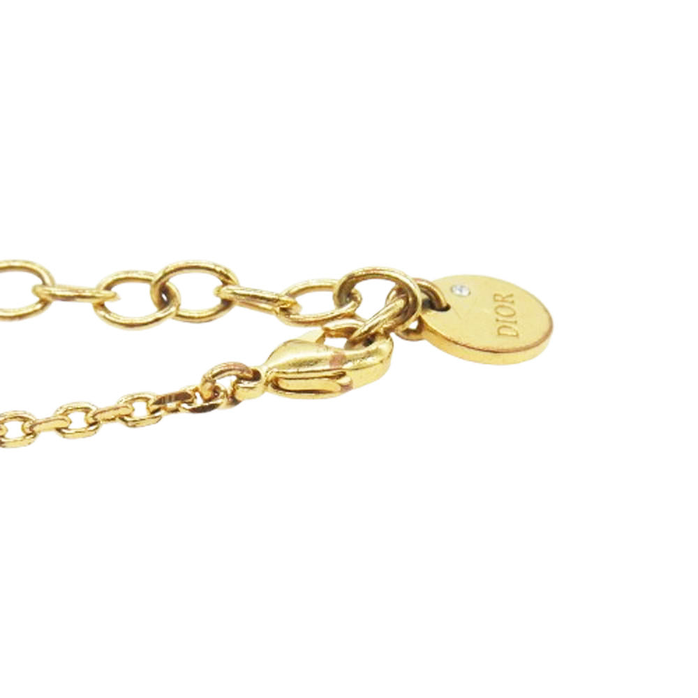 Christian Dior クリスチャンディオール PETIT プチ CDアイコン レジンパール ブレスレット ゴールド系【中古】