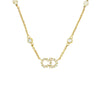 Christian Dior クリスチャンディオール N1033CDLCY D301 クレールディーリュヌ CDアイコン レジンパール クリスタルラインストーン ネックレス ゴールド系【中古】