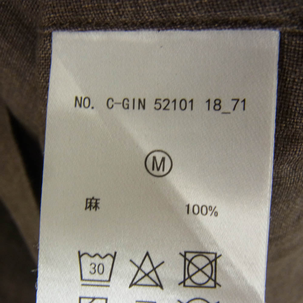 アルコディオ C-GIN 52101 リネン 長袖 シャツ ダークブラウン系 M【中古】