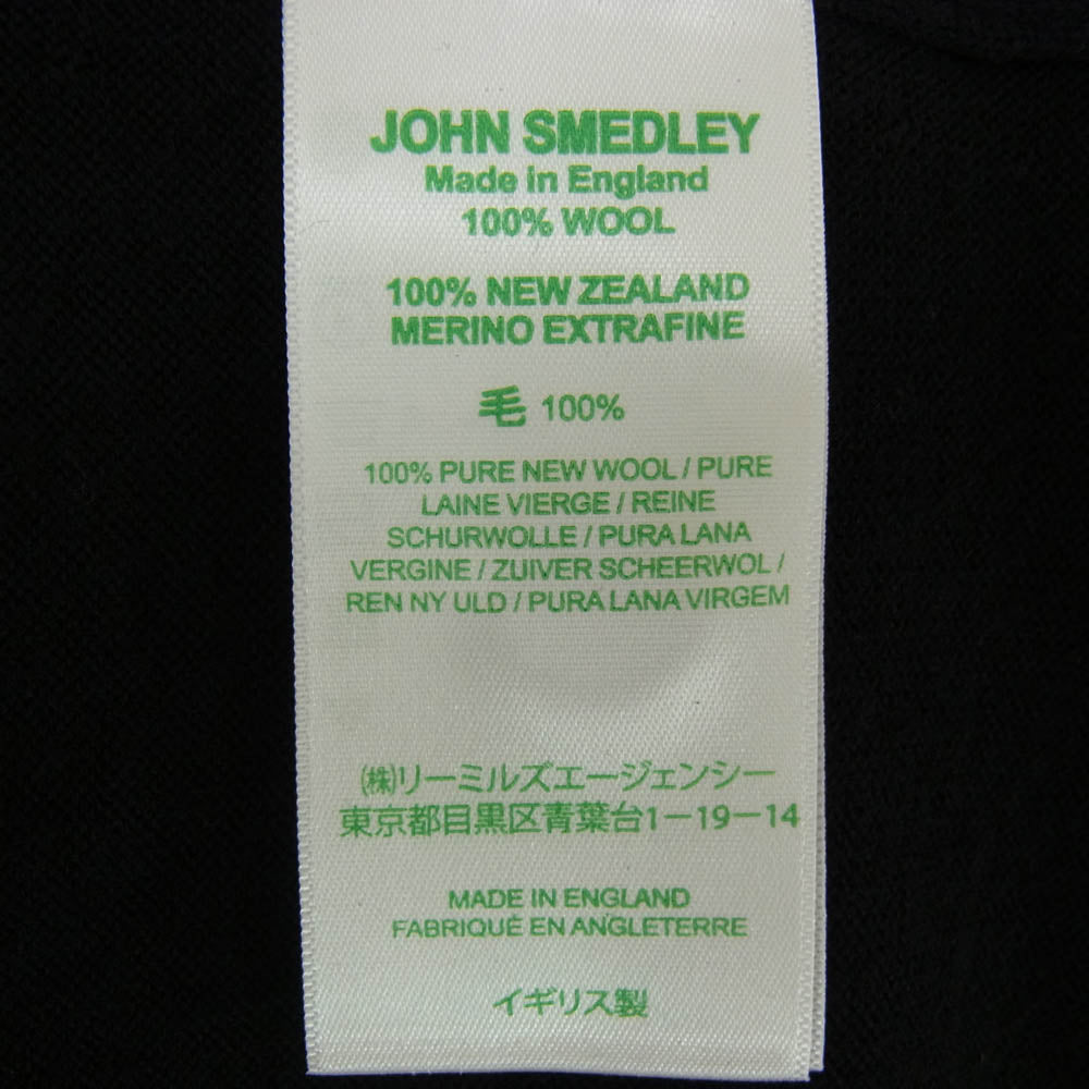 JOHN SMEDLEY ジョンスメドレー A4614 GRANDAD ヘンリーネック ニット 長袖 カットソー ブラック系 M【極上美品】【中古】