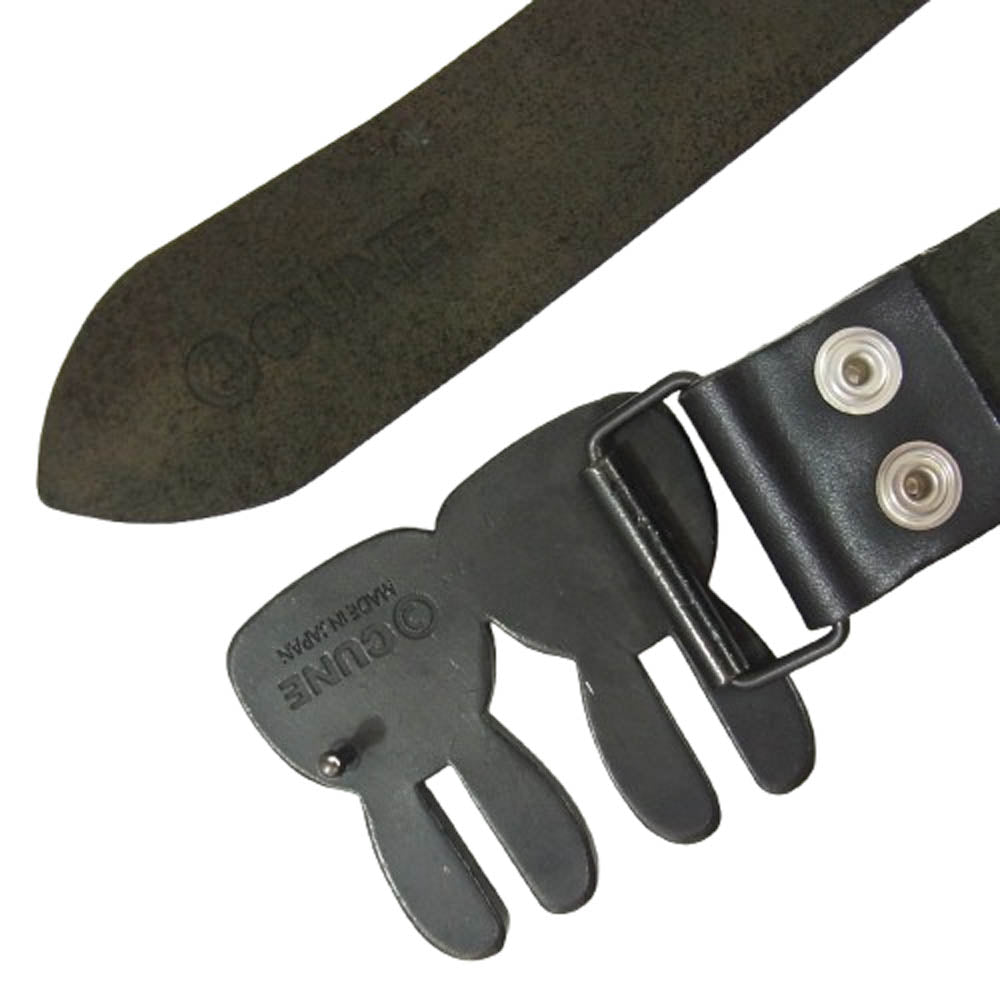 キューン レザーベルト バックル ブラック系【中古】