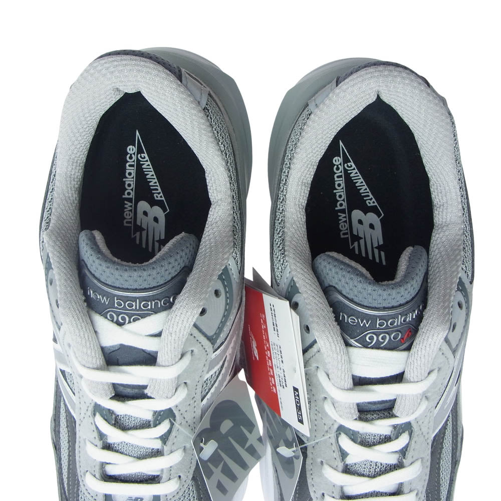 NEW BALANCE ニューバランス M990GL6 USA製 990 GRAY グレイ V6 ローカットスニーカー グレー系 D 26.5cm【新古品】【未使用】【中古】