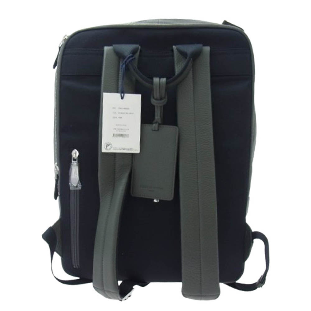 PELLE MORBIDA ペッレモルビダ PMO-MB065 シュリンクレザー ビジネスバッグ リュック バックパック グレー系【美品】【中古】