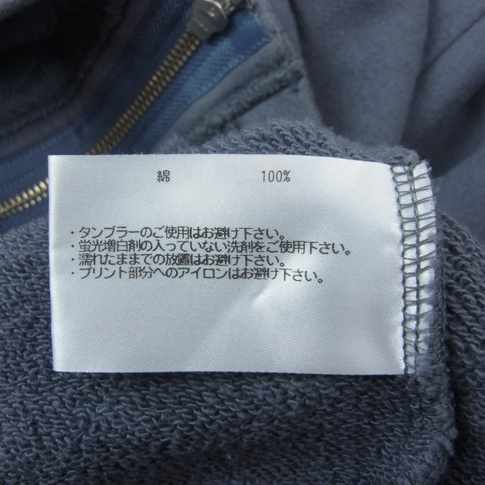 LOOPWHEELER ループウィラー エルボーパッチ付 ジップアップ スウェット カーディガン グレー系 L【中古】