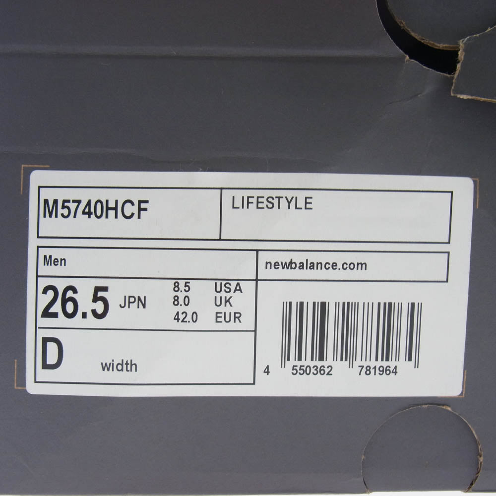 NEW BALANCE ニューバランス M5740HCF 5740 Gray ローカット スニーカー グレー グレー系 D 26.5cm【極上美品】【中古】