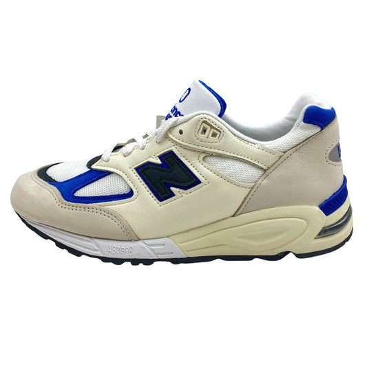 NEW BALANCE ニューバランス 22AW M990WB2 USA製 990 V2 White Navy ホワイト ネイビー ローカット スニーカー ベージュ系 26.5cm【新古品】【未使用】【中古】
