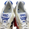 NEW BALANCE ニューバランス 22AW M990WB2 USA製 990 V2 White Navy ホワイト ネイビー ローカット スニーカー ベージュ系 26.5cm【新古品】【未使用】【中古】