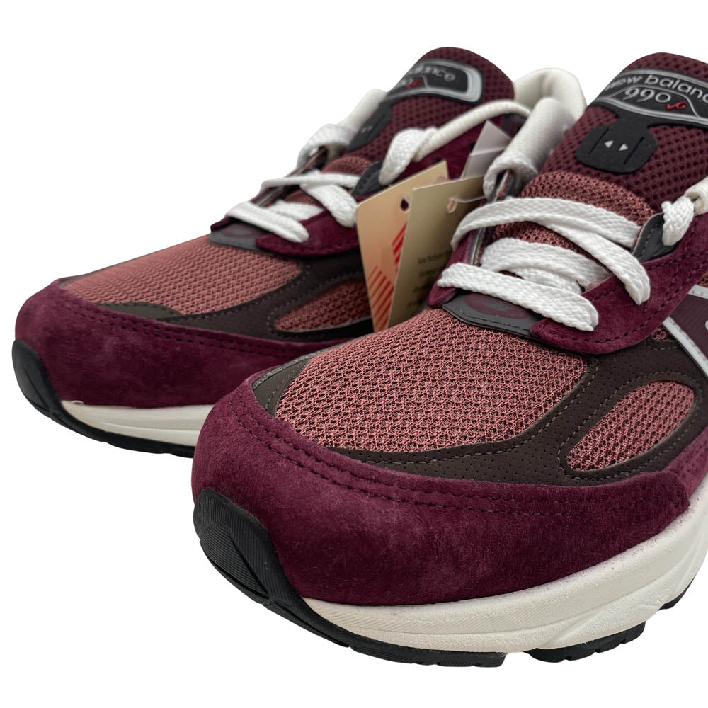 NEW BALANCE ニューバランス U990BT6 USA製 990V6 Burgundy バーガンディ ローカット スニーカー レッド系 D 26.5cm【新古品】【未使用】【中古】