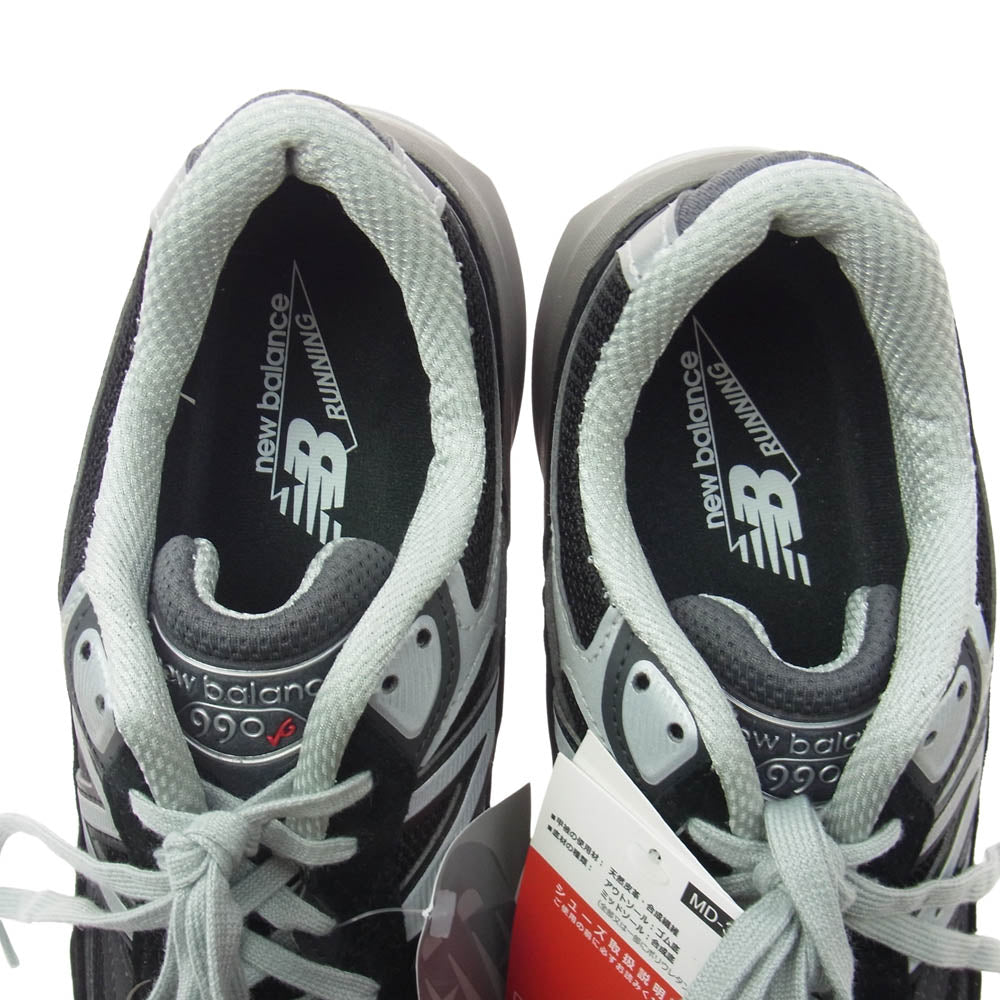 NEW BALANCE ニューバランス M990BK6 USA製 990 V6 Black ブラック ローカット スニーカー ブラック系 D 26.5cm【新古品】【未使用】【中古】