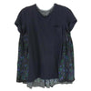 Sacai サカイ 15-02248 フラワープリント コンビネーション バックフレア Tシャツ ブラック系 1【中古】