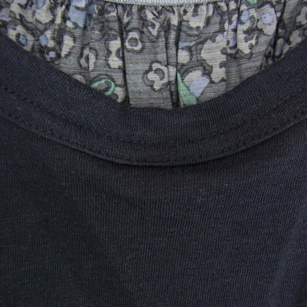Sacai サカイ 15-02248 フラワープリント コンビネーション バックフレア Tシャツ ブラック系 1【中古】