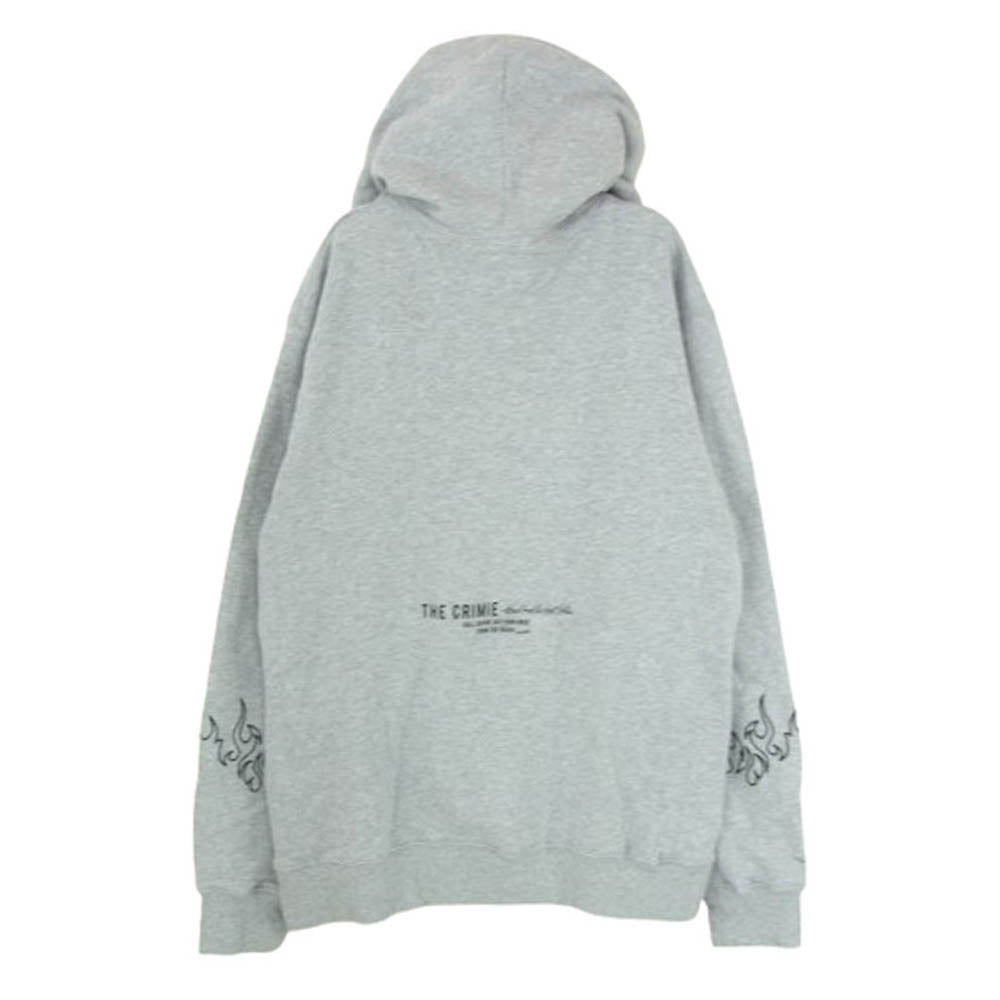 クライミー 胸ロゴプリント プルオーバー パーカー フーディー グレー系 L【中古】
