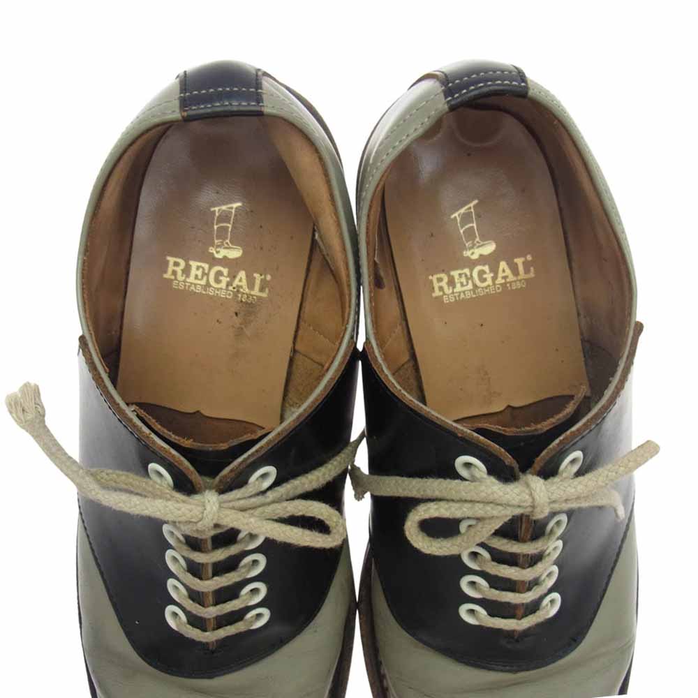 REGAL リーガル SADDLE SHOES サドルシューズ ブラック系 グレージュ系 24.5cm【中古】