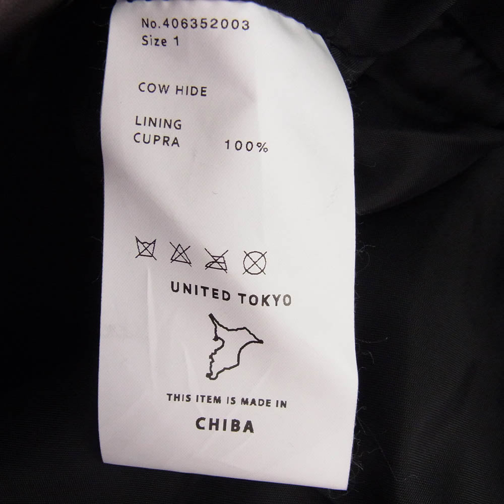 UNITED TOKYO ユナイテッドトウキョウ 406352003 カウハイド レザー ダブル ライダース ジャケット ブラック系 1【中古】