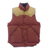 Rocky Mountain FeatherBed ロッキーマウンテンフェザーベッド 450-442-85 WAREHOUSE ウエアハウス レザー切替 ダウン ベスト ワインレッド系 ベージュ系 36【中古】