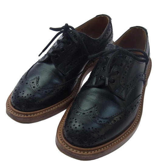 Tricker's トリッカーズ MS633 BOURTON バートン ウィングチップ カントリー レザー シューズ ブラック系 5.5【中古】