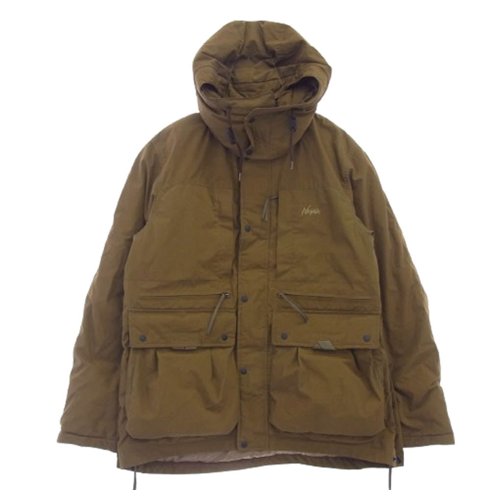 NANGA ナンガ ロゴ刺繍 TAKIBI DOWN JACKET 焚火 タキビ ダウン ジャケット ブラウン系 M【中古】