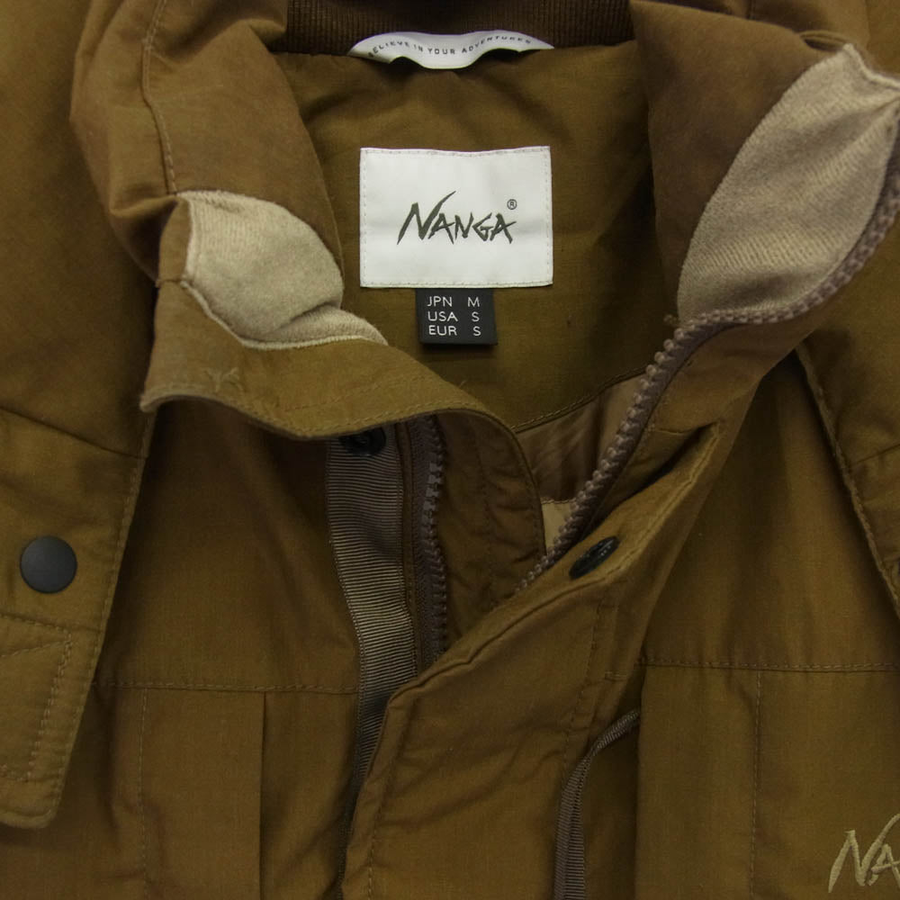 NANGA ナンガ ロゴ刺繍 TAKIBI DOWN JACKET 焚火 タキビ ダウン ジャケット ブラウン系 M【中古】