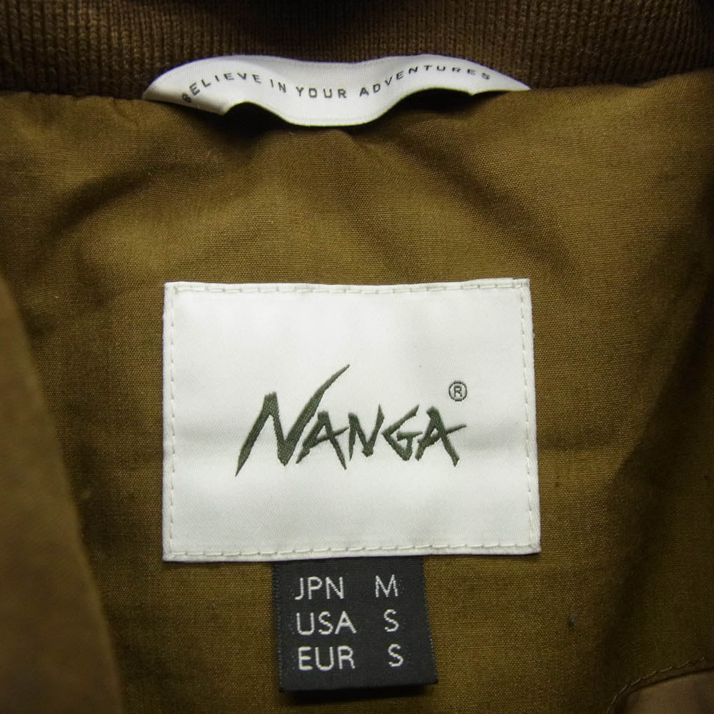 NANGA ナンガ ロゴ刺繍 TAKIBI DOWN JACKET 焚火 タキビ ダウン ジャケット ブラウン系 M【中古】
