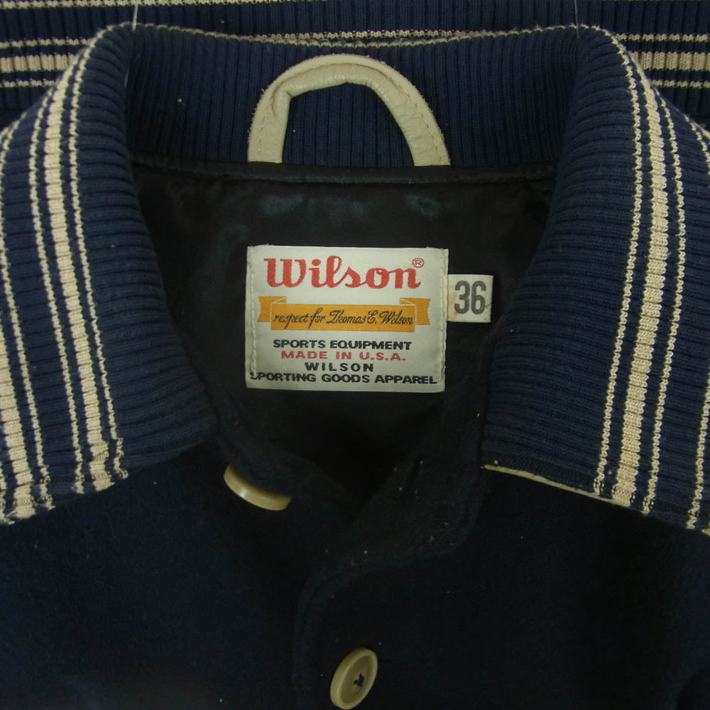 wilson ウィルソン 襟裏レザー切替 ウール メルトン スタジアム