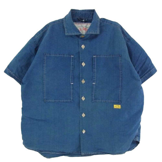NATAL DESIGN ネイタルデザイン ダブルポケット デニム 半袖 シャツ インディゴブルー系 S【中古】