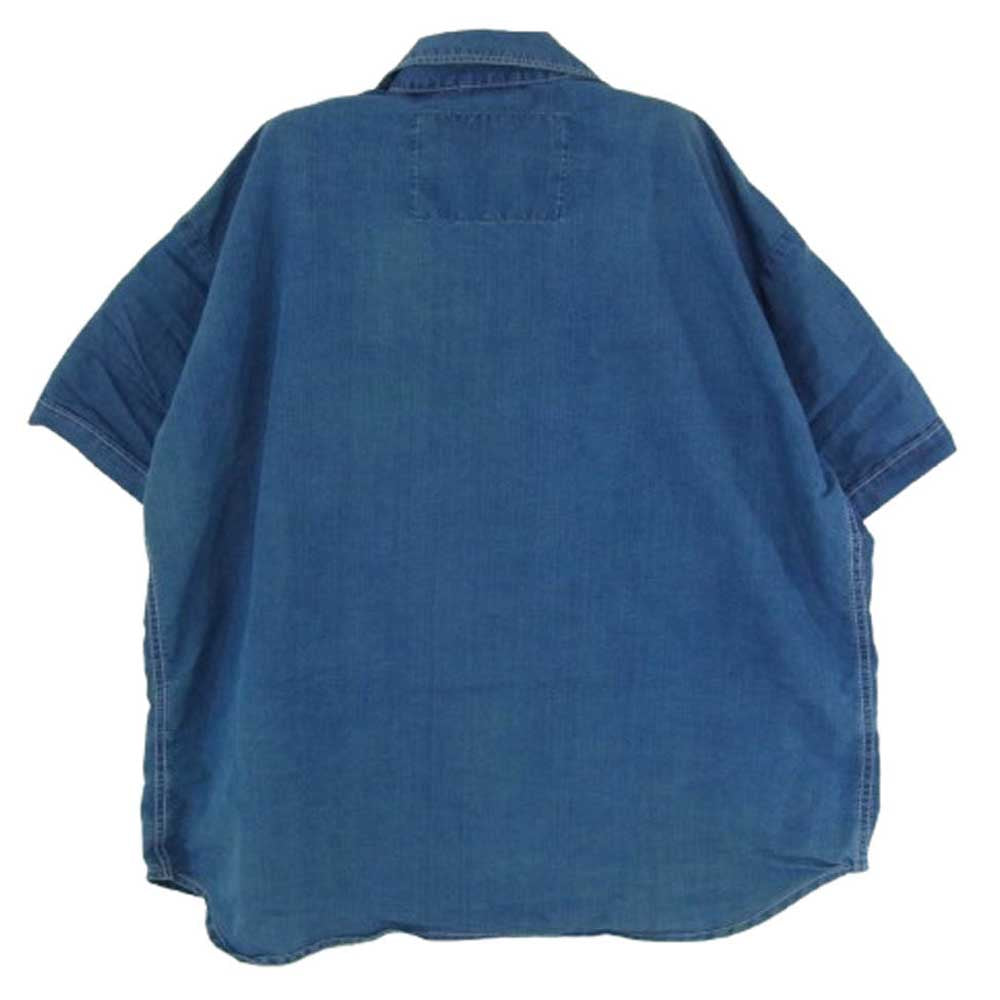 NATAL DESIGN ネイタルデザイン ダブルポケット デニム 半袖 シャツ インディゴブルー系 S【中古】