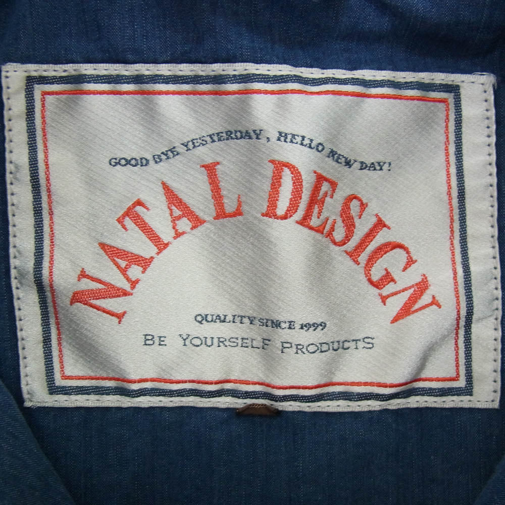 NATAL DESIGN ネイタルデザイン ダブルポケット デニム 半袖 シャツ インディゴブルー系 S【中古】