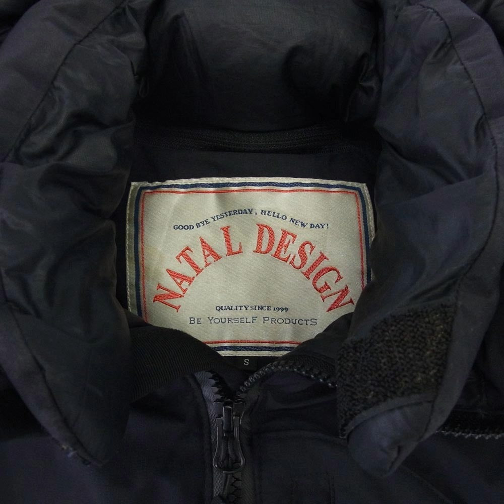 NATAL DESIGN ネイタルデザイン フード着脱可能 ダウンジャケット ブラック系 S【中古】