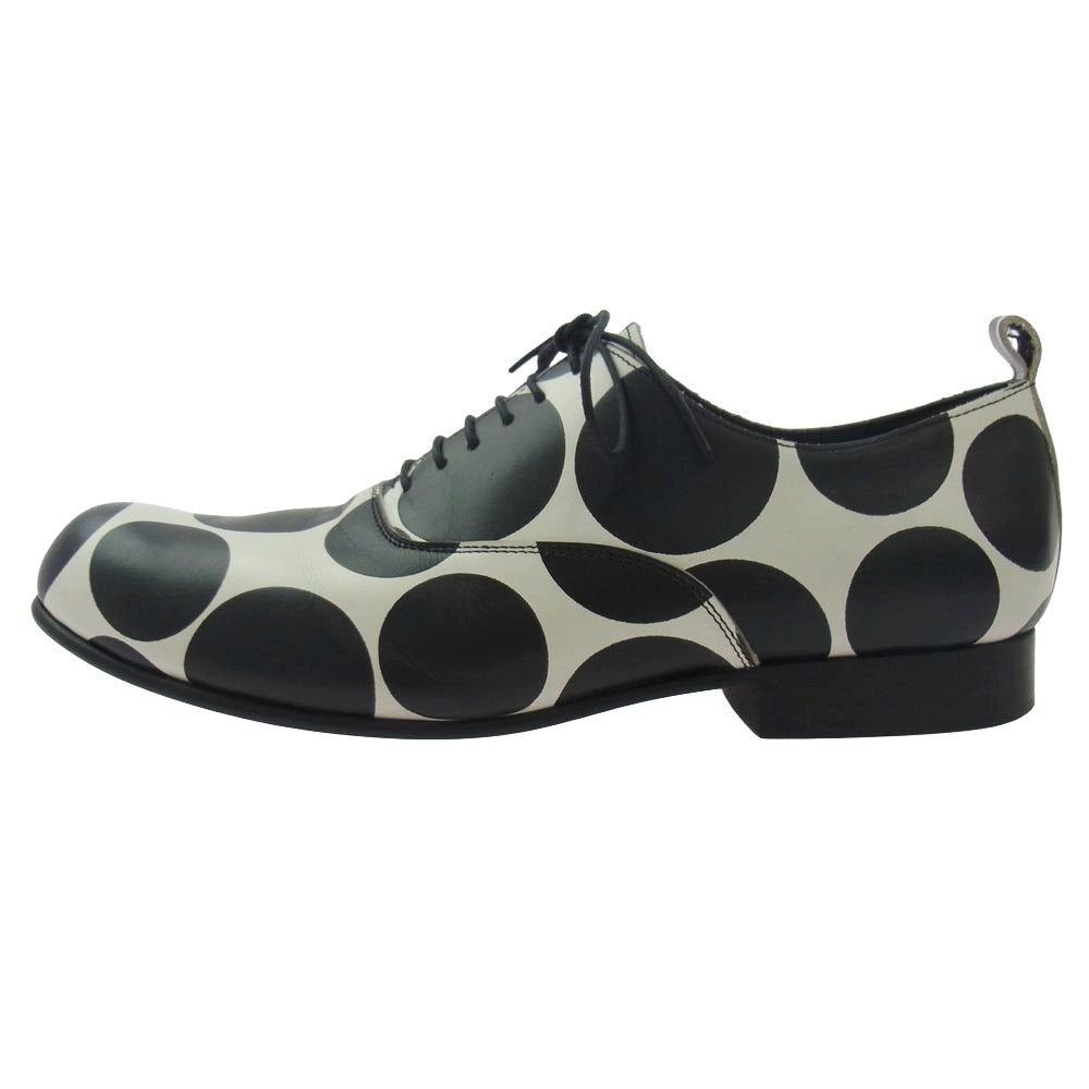 COMME des GARCONS HOMME PLUS コムデギャルソンオムプリュス 13SS PK-K105 内羽根 ドット柄 レザー オックスフォード シューズ ブラック系 ホワイト系 27.0cm【中古】