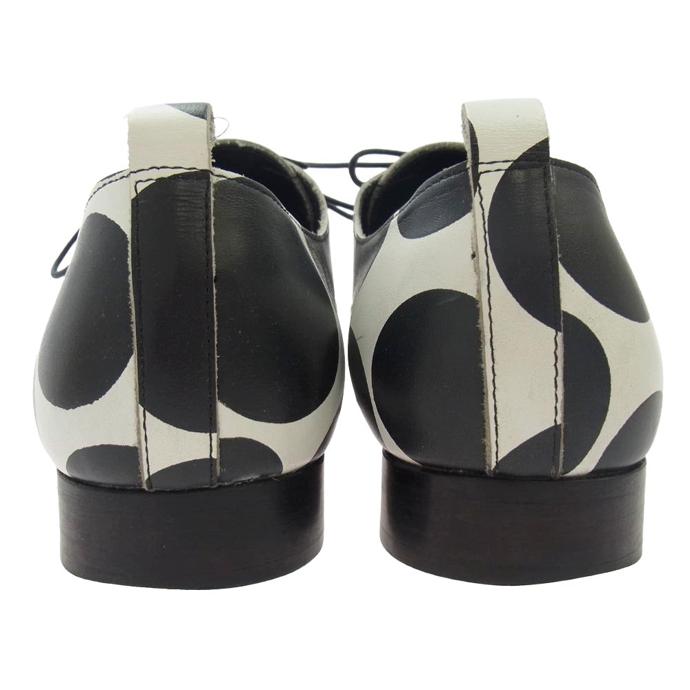 COMME des GARCONS HOMME PLUS コムデギャルソンオムプリュス 13SS PK-K105 内羽根 ドット柄 レザー オックスフォード シューズ ブラック系 ホワイト系 27.0cm【中古】