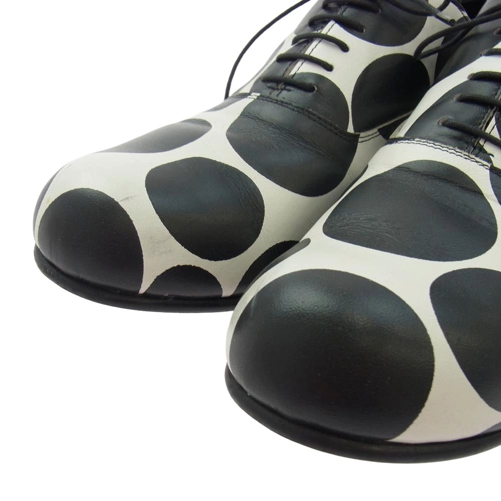 COMME des GARCONS HOMME PLUS コムデギャルソンオムプリュス 13SS PK-K105 内羽根 ドット柄 レザー オックスフォード シューズ ブラック系 ホワイト系 27.0cm【中古】