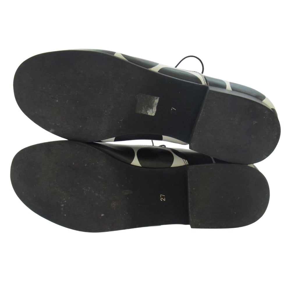 COMME des GARCONS HOMME PLUS コムデギャルソンオムプリュス 13SS PK-K105 内羽根 ドット柄 レザー オックスフォード シューズ ブラック系 ホワイト系 27.0cm【中古】