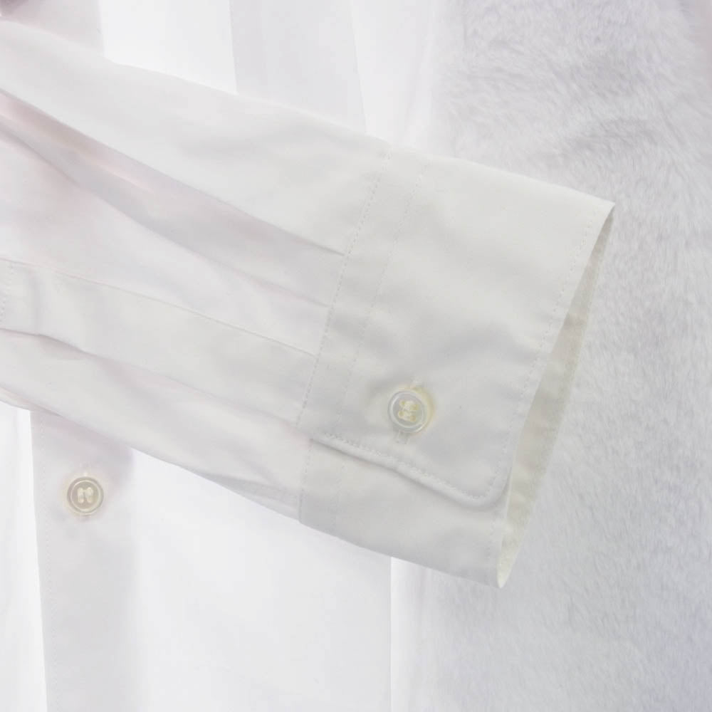 COMME des GARCONS HOMME PLUS コムデギャルソンオムプリュス AD2018 PB-B015 ファー切替 ボアサイドパネルデザイン オーバーサイズ ロング 長袖 シャツ ホワイト系 M【中古】